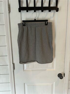 J.Crew Gray French Terry Sweatshirt Mini Skirt Size 10 Elastic Waist Pockets